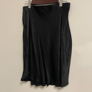 H&M Sleek Black Silk Skirt